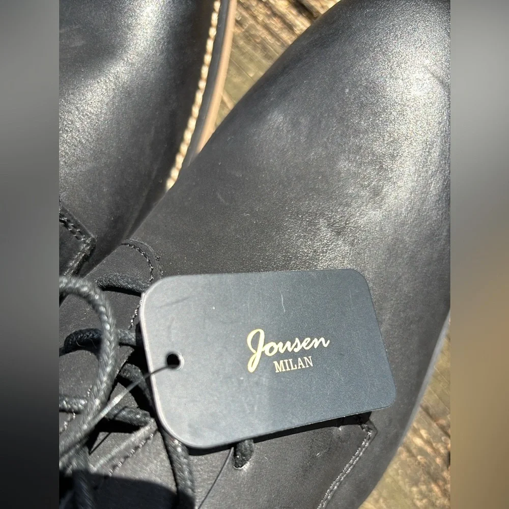 NEW W/ TAGS JONSEN MILAN BLACK LEATHER 9.5